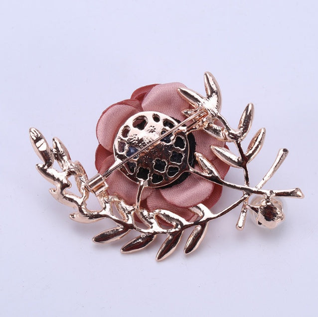 Fabric Flower Corsage Pin