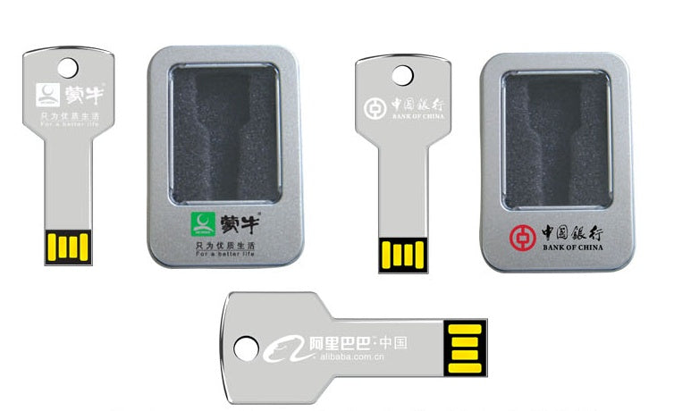 Tin Metal Key USB Flash Drive with Custom Laser Logo