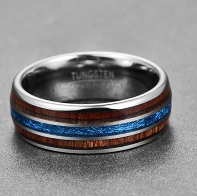 Nuncad 8MM Hawaiian Koa Wood Men's Wedding Ring