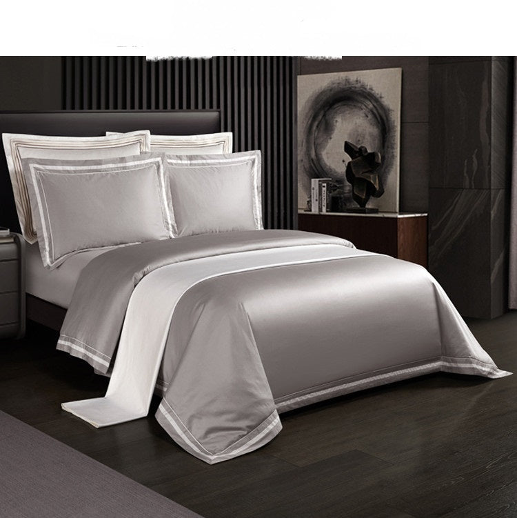 Four-piece Cotton Solid Color Quilt Cover