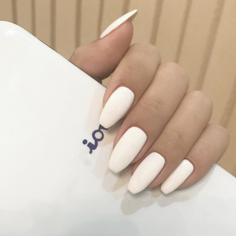 Frosted Short Ballet Fake Nails