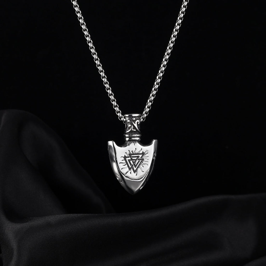 European Stainless Steel Shield Pendant