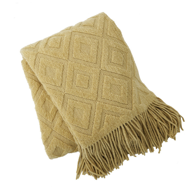 Jacquard Knitted Bed Tail Towel Winter Blanket