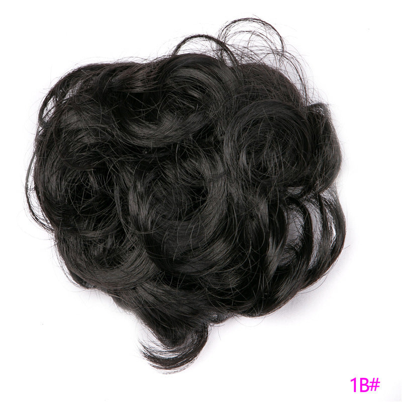 Fluffy Drawstring Curly Hair Bun Hair Set