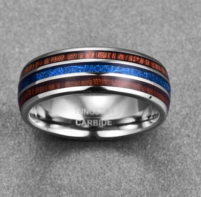 Nuncad 8MM Hawaiian Koa Wood Men's Wedding Ring