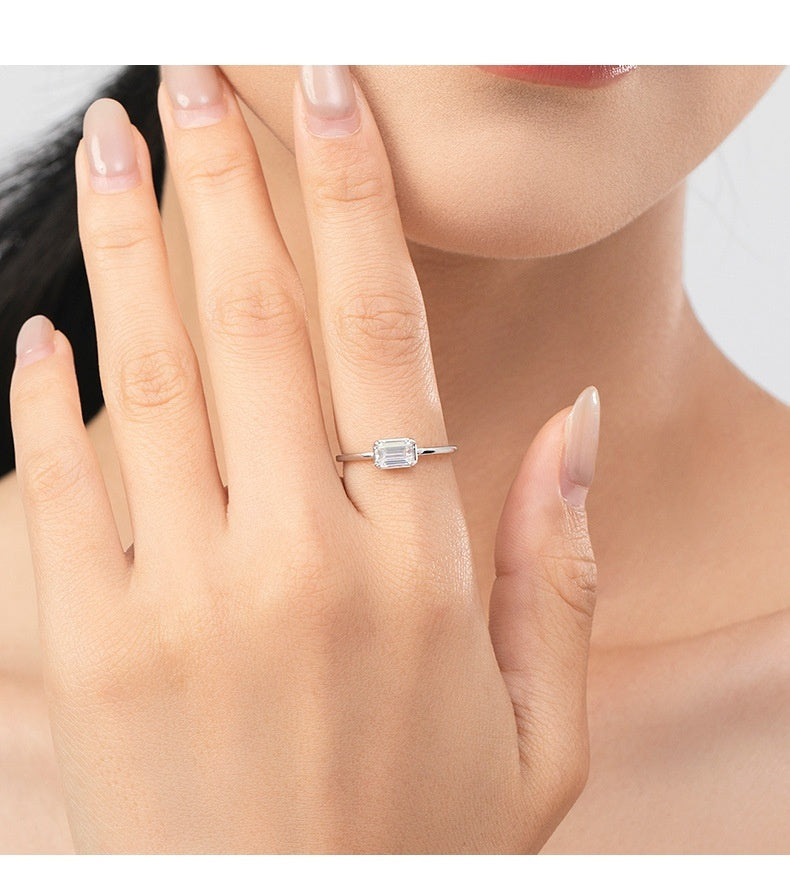 S925 Sterling Silver Heart Engagement Ring
