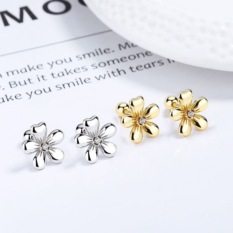 Five Petal Flower Bud Earrings