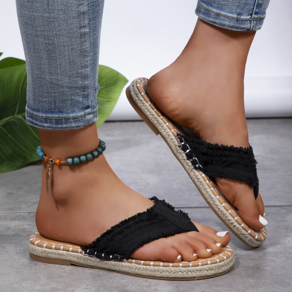 Canvas Flip Flops Stylish Summer Comfort