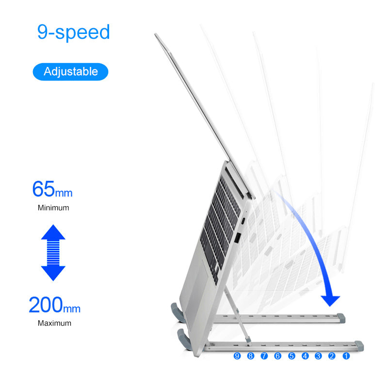 Folding Adjustable Desktop Stand for Notebook and Tablet
