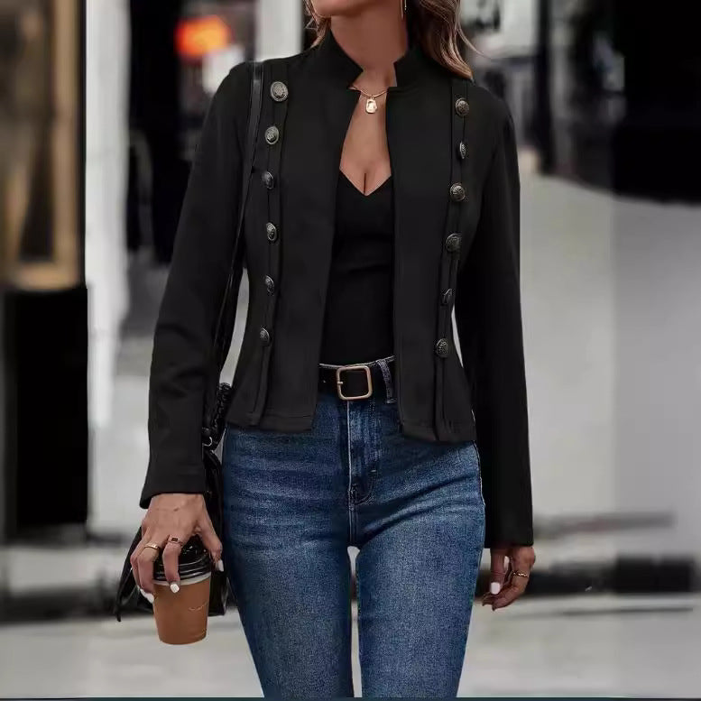 Women's Double-Breasted Deerskin Velvet Retro Jacket