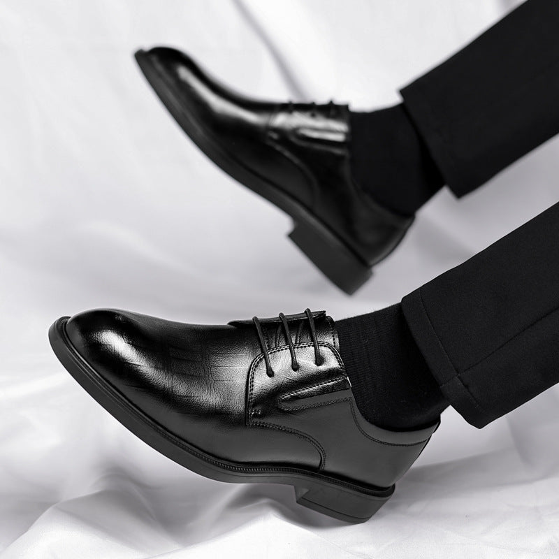 Men's Hollow-out Height Increasing Leather Shoes