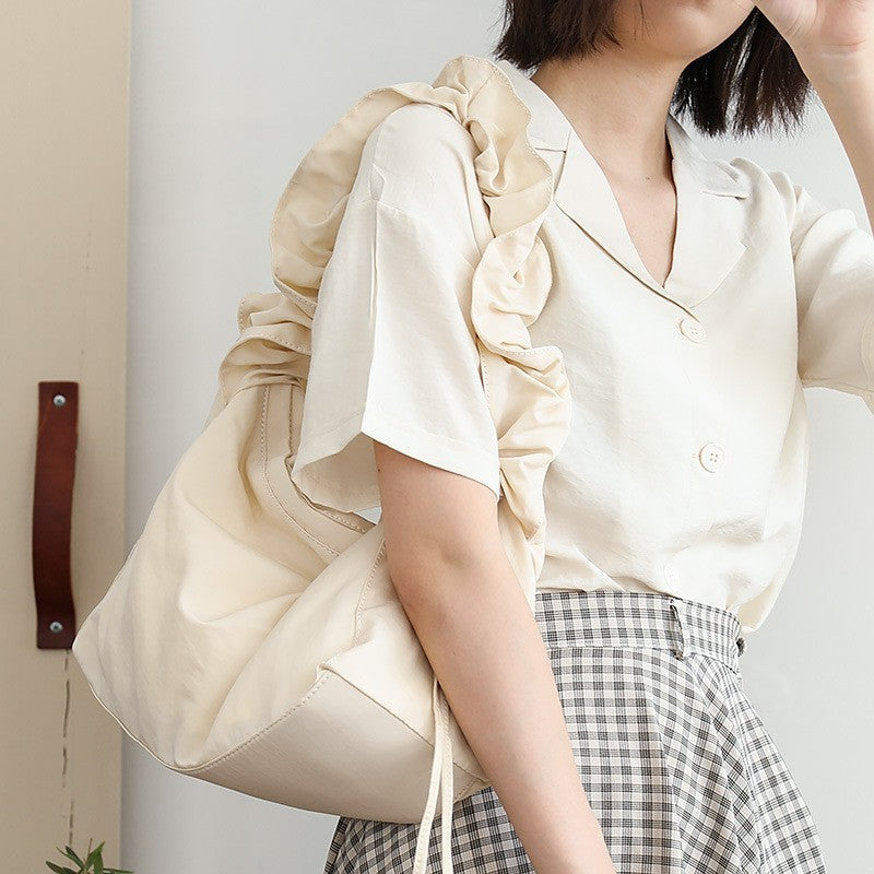 Pleated Nylon Dumpling Bag Leisure Artistic