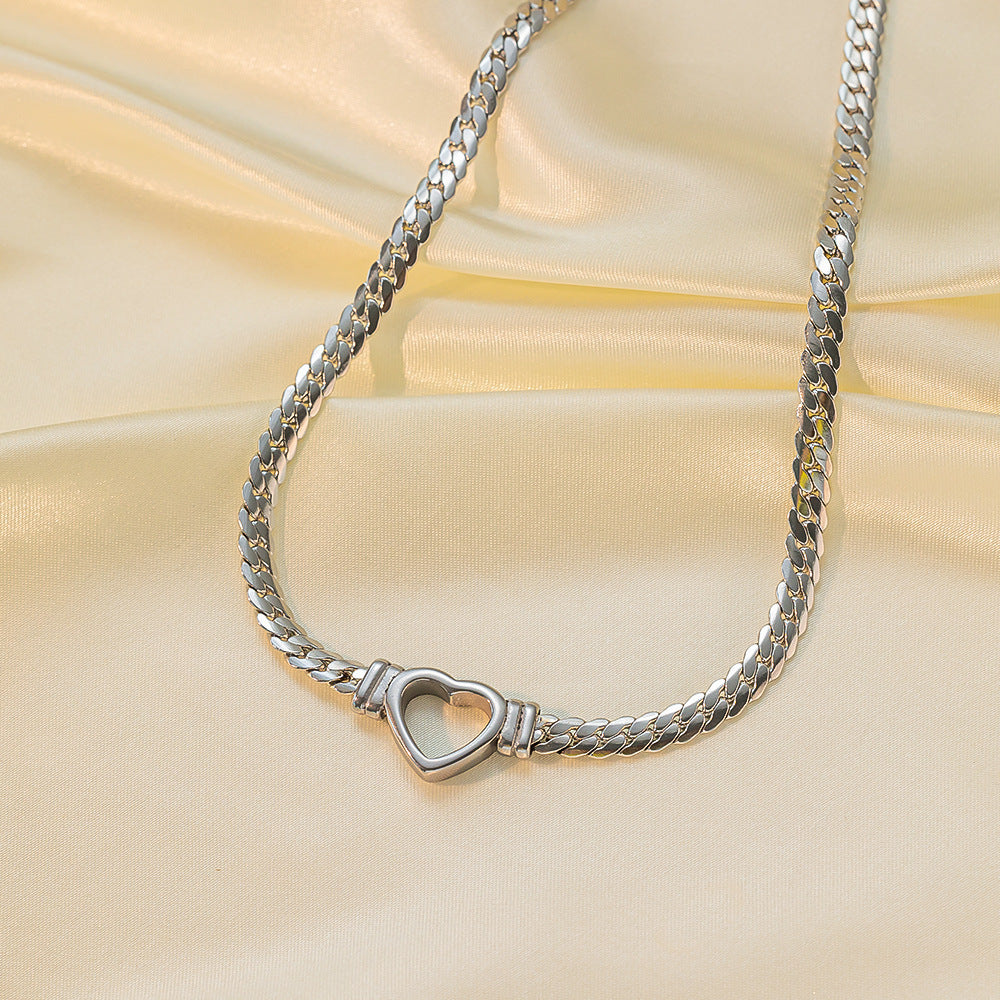 Lux Titanium Snake Bones Clavicle Necklace