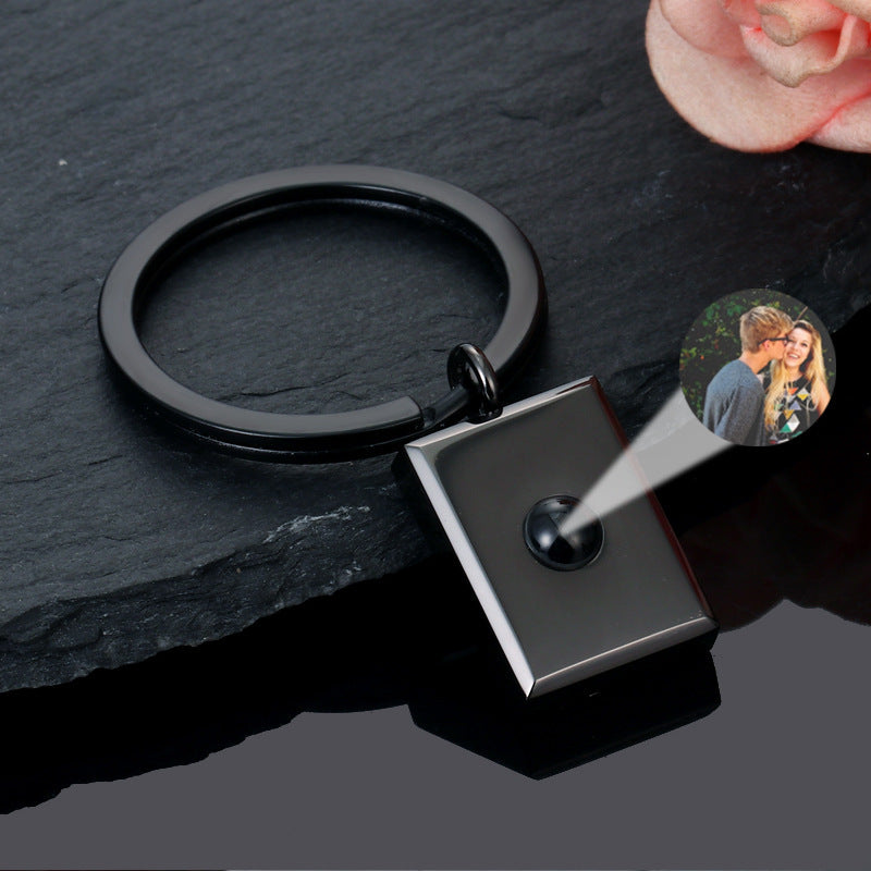 Custom Square Keychain Pendant with Bracelet