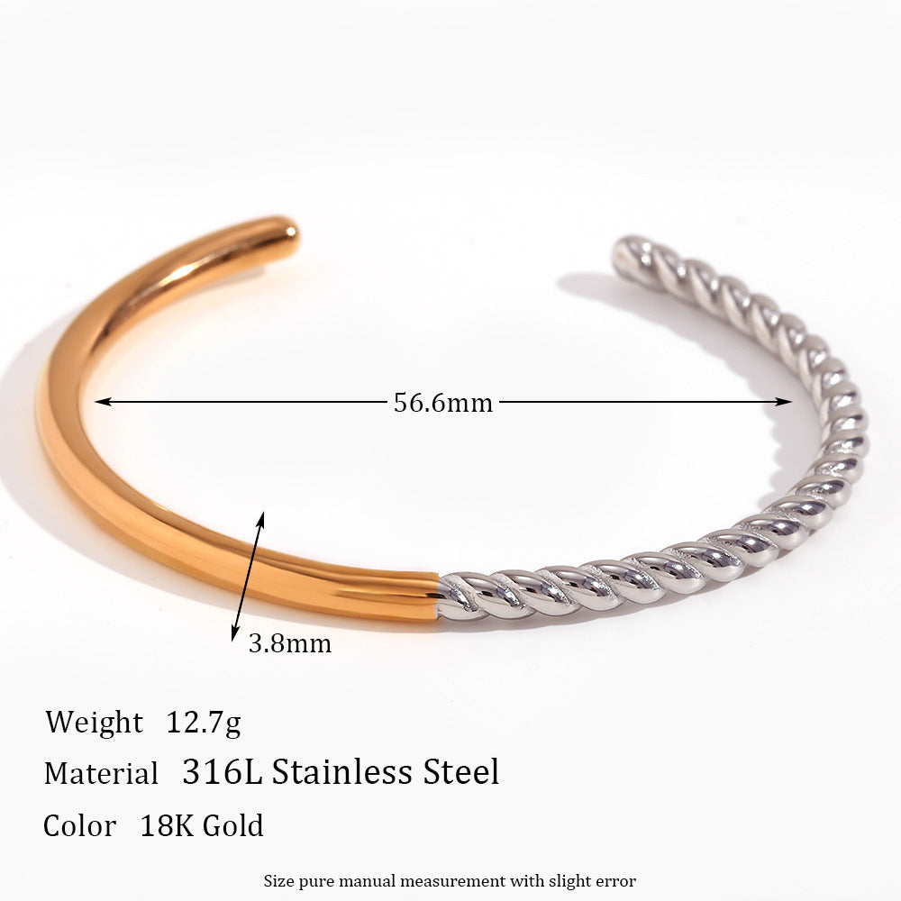 Glossy Twist Color Matching Bracelet