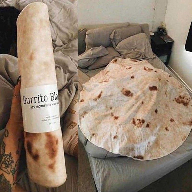 Flannel Burrito Blanket 280GSM Round Travel Throw