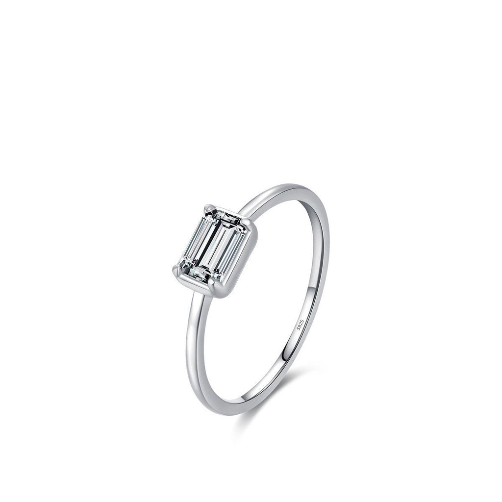 S925 Sterling Silver Heart Engagement Ring