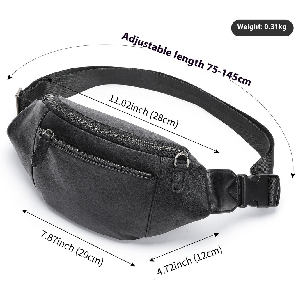Men's First Layer Cowhide Messenger Chest Bag