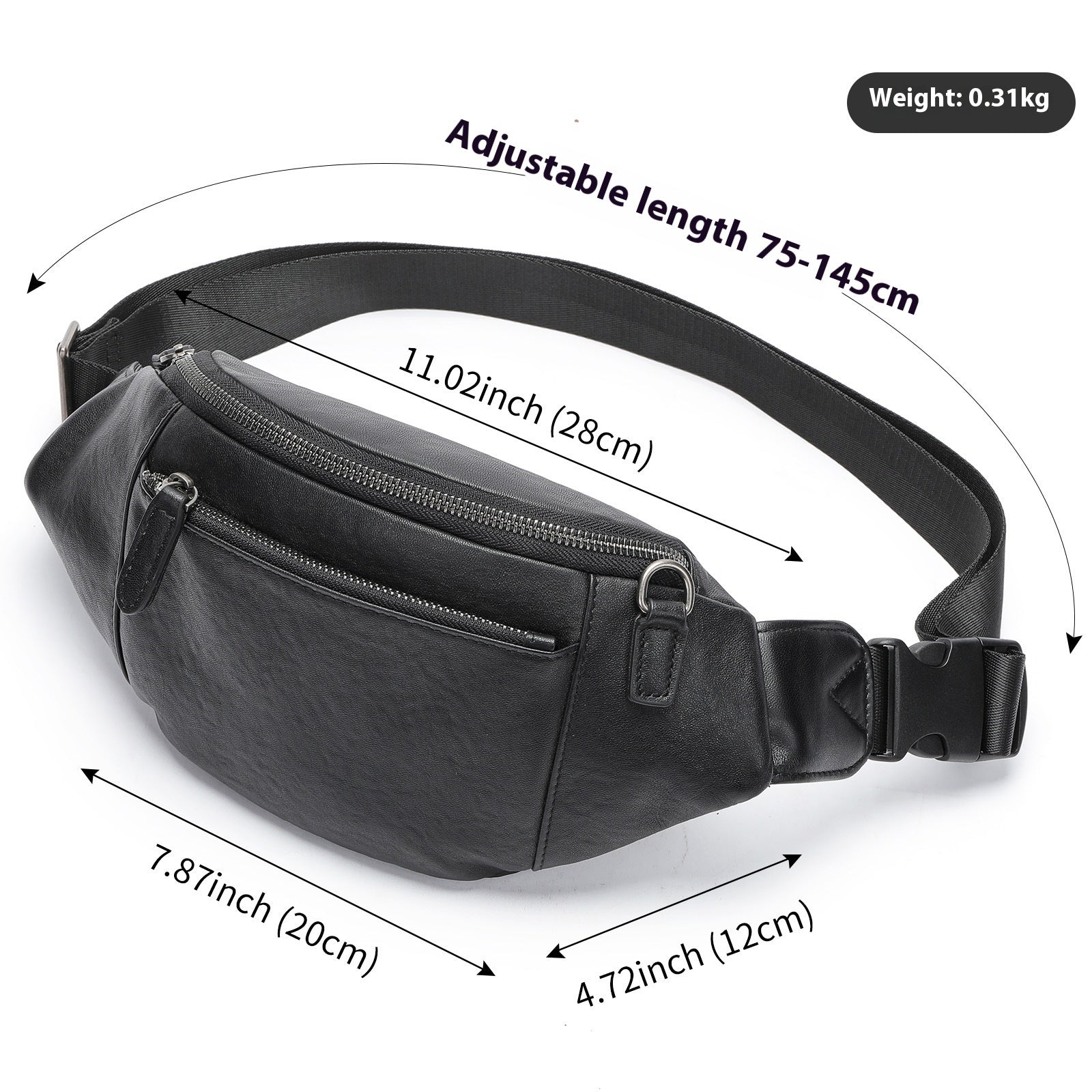 Men's First Layer Cowhide Messenger Chest Bag