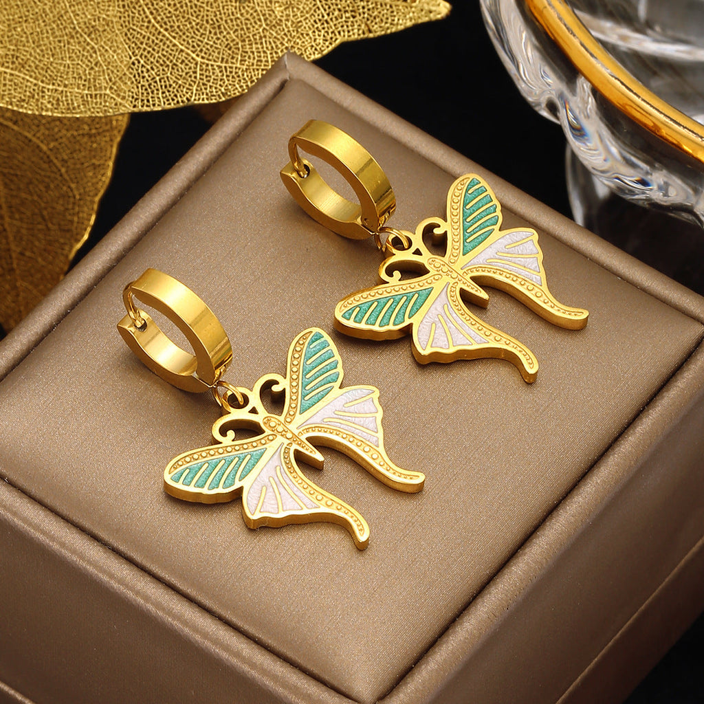 Colorful Butterfly Diamond Ear Hanging