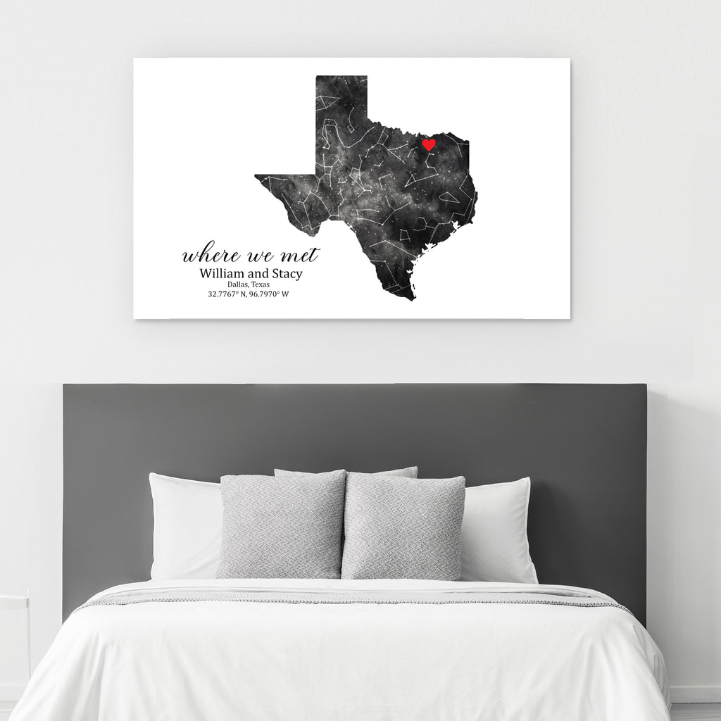 Where We Met - State Custom Star Map