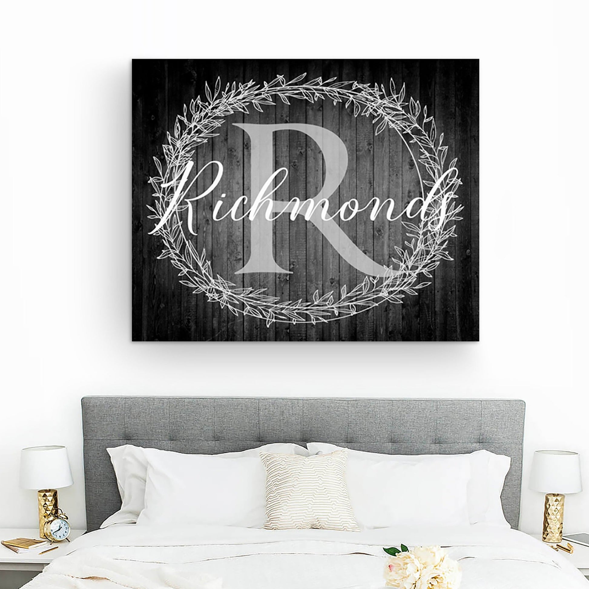 White Rustic Monogram Sign