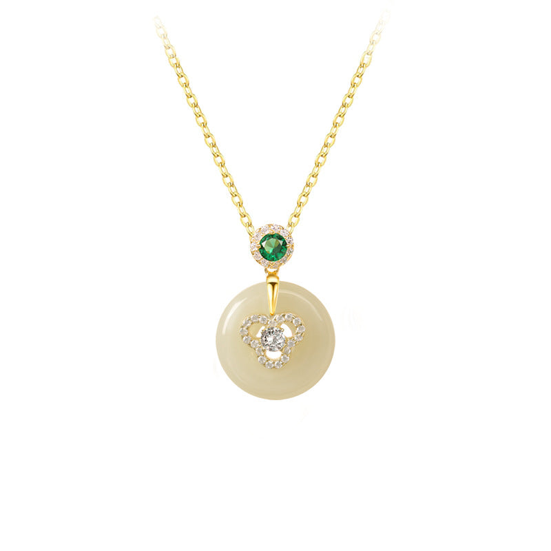 925 Silver Jade Clavicle Necklace
