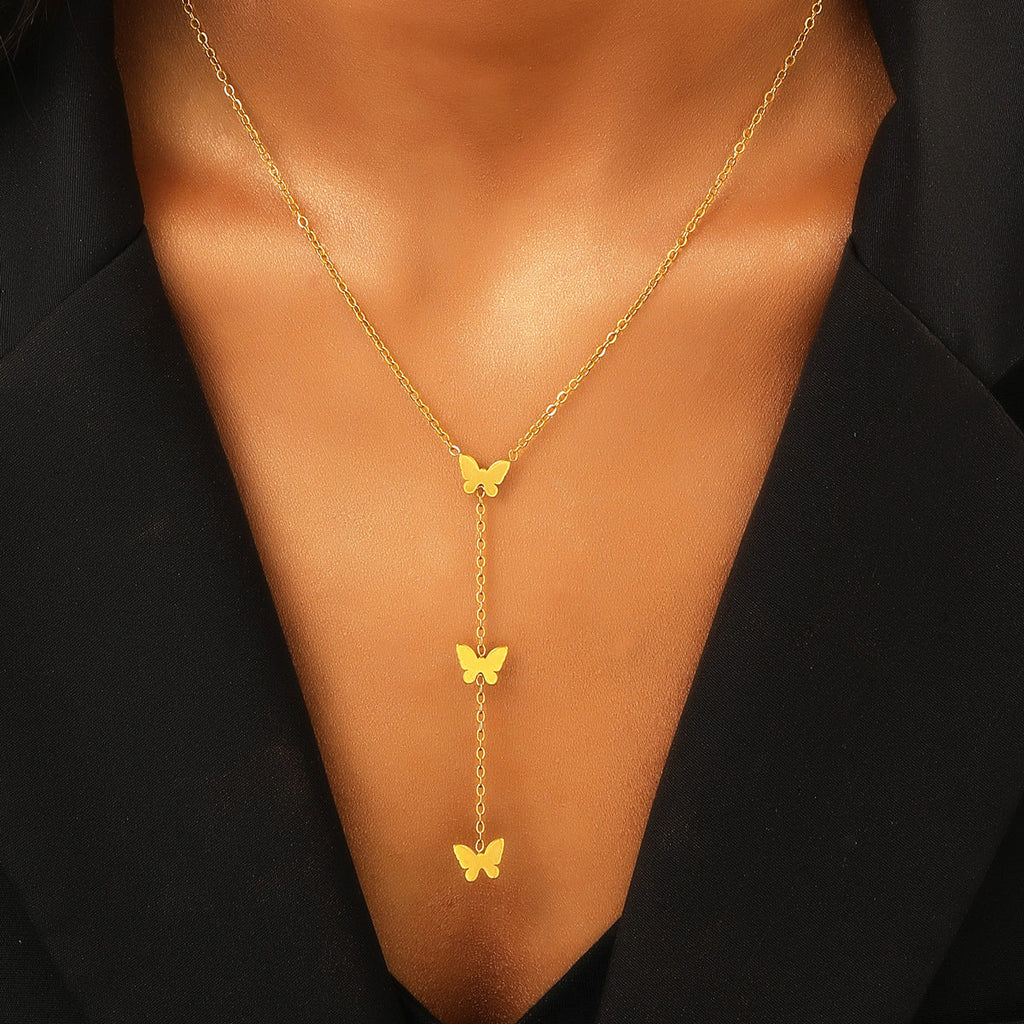 Titanium Steel Stainless Steel Necklace Female Cross Heart