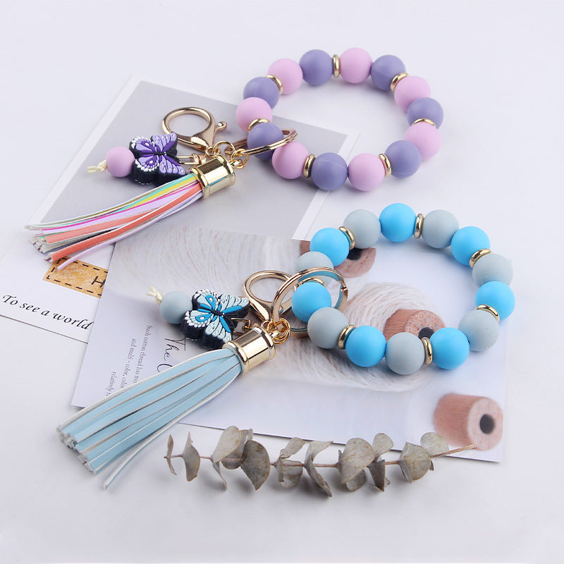 Beaded Butterfly Keychain