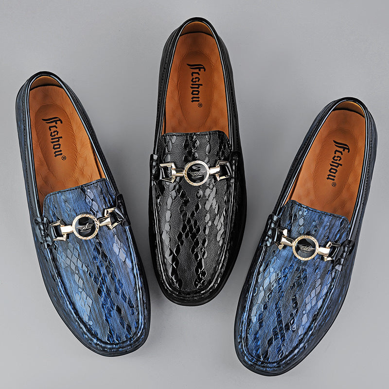Men's Fashion Slip-on Round Toe Leather Shoes
