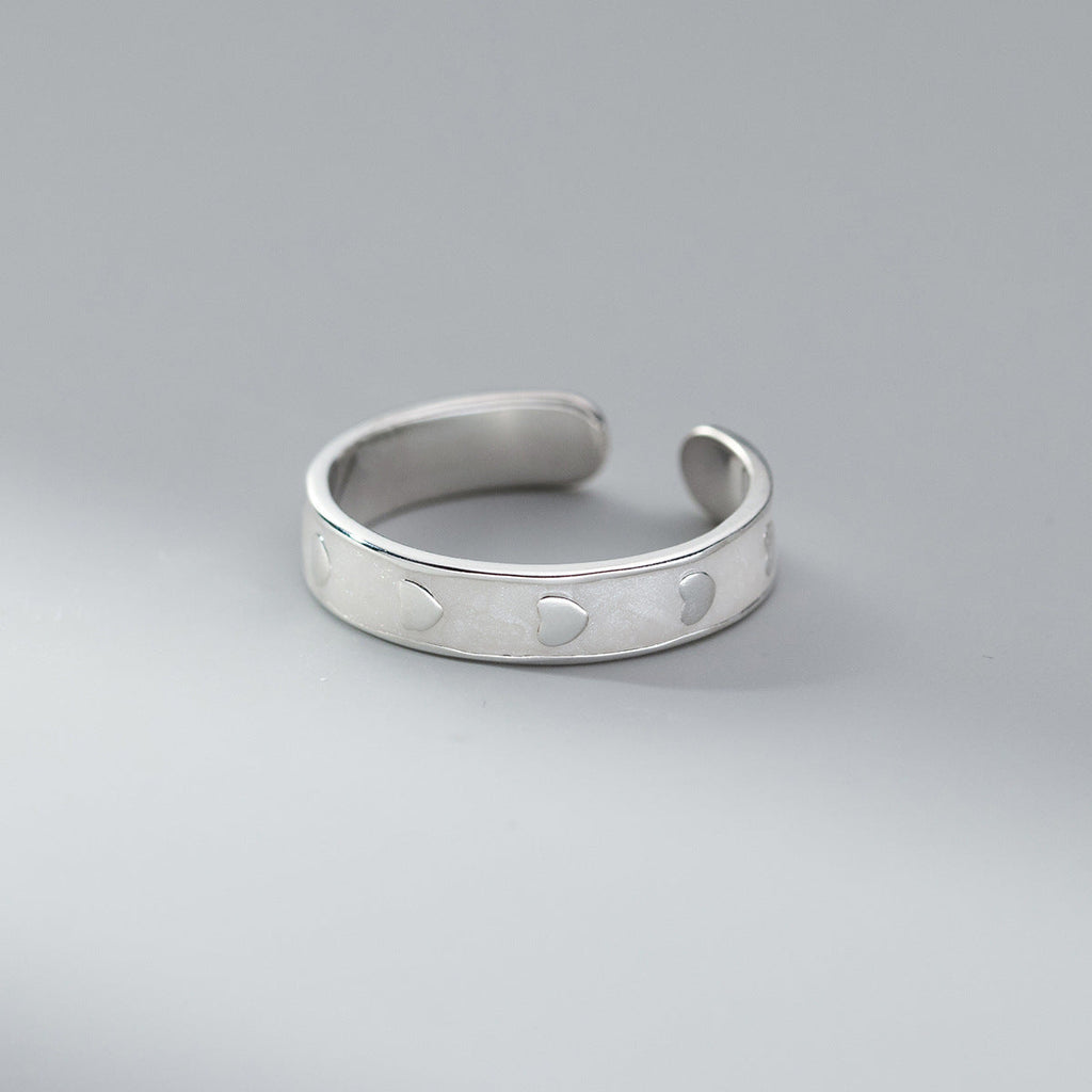 Fashion Epoxy Love Heart-shaped Ring Women