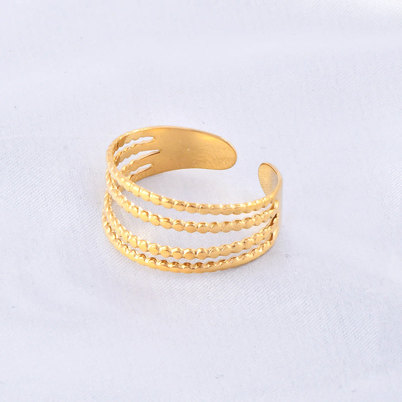 New Irregular Pattern Titanium Steel Ring