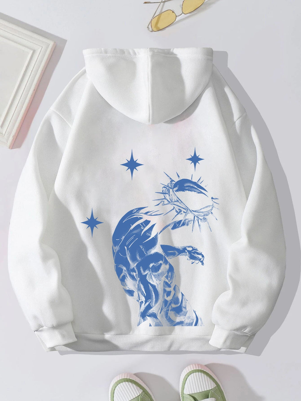 Women's Brushed Hoody Plain Letter Jesus Print
