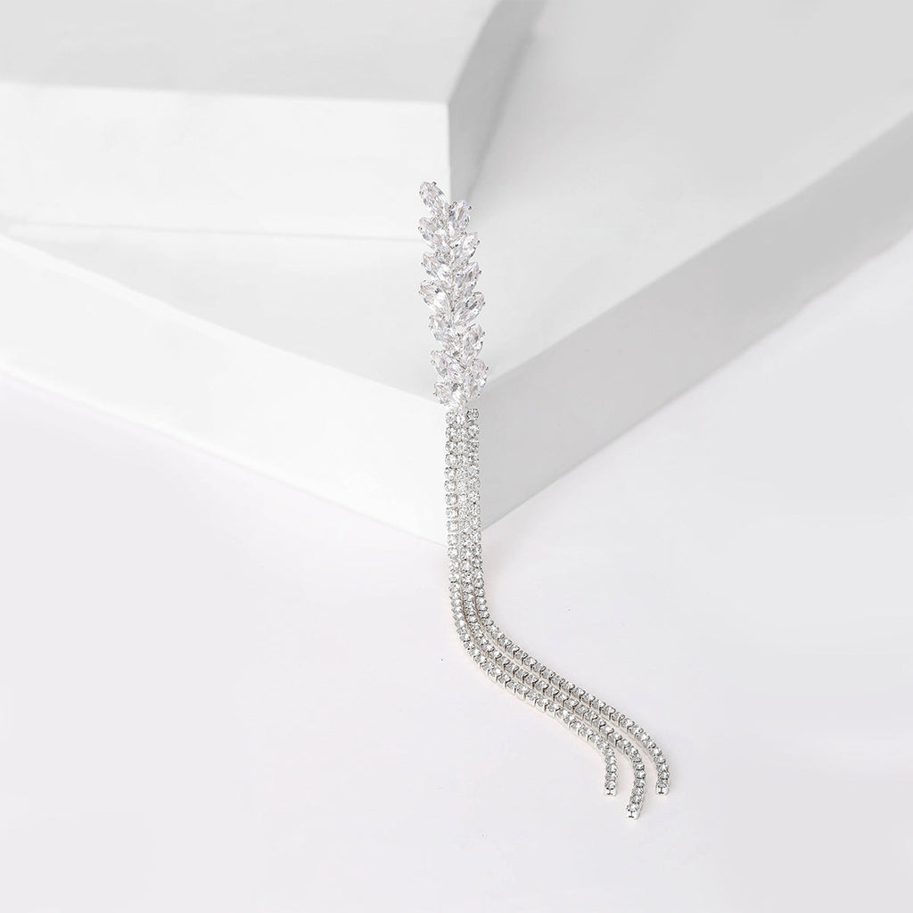 European And American Rhinestone Wheat Chain Brooch