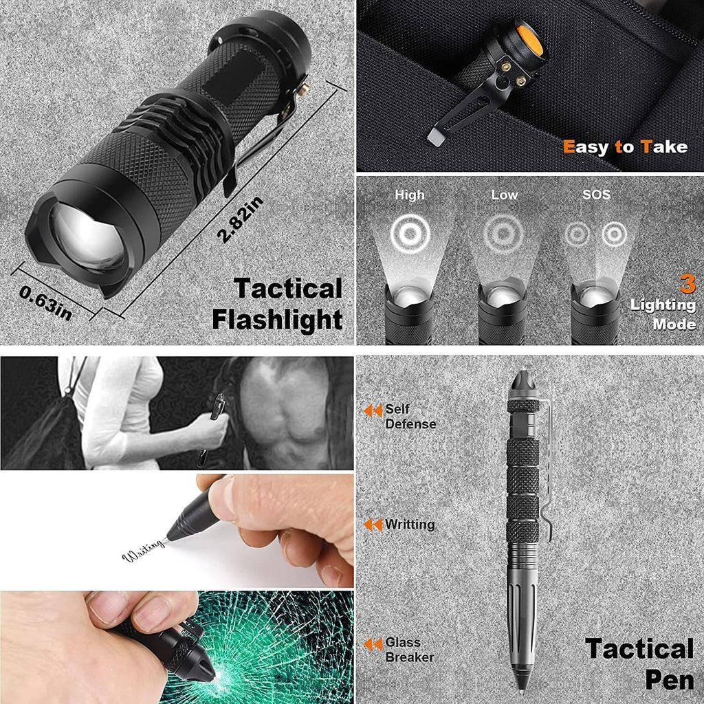 14-in-1 Outdoor Survival Gear Kit - Camping, Hiking, Fishing & Hunting
