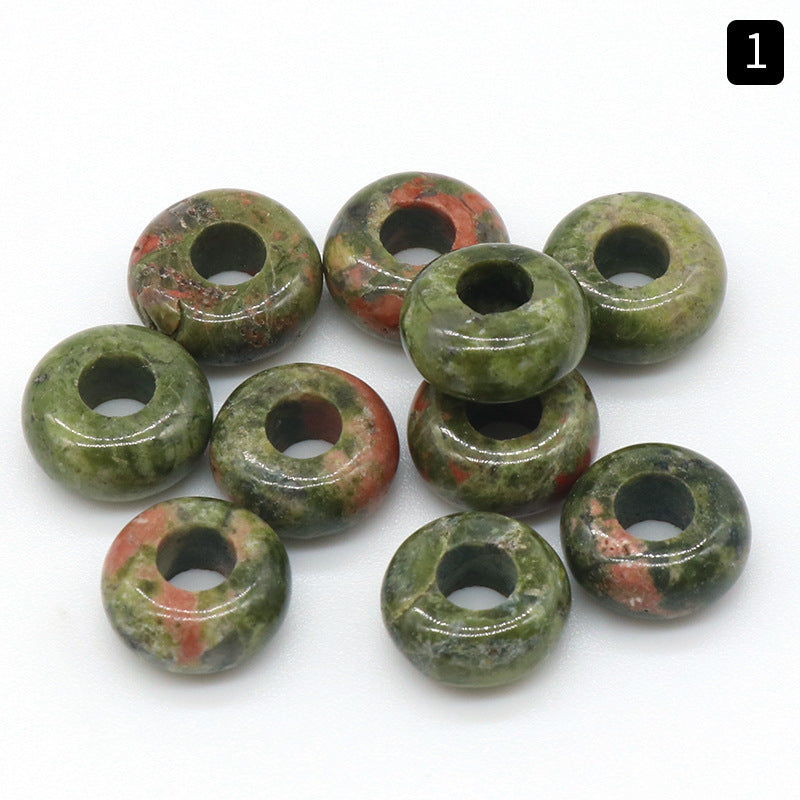 Large Hole Crystal Agate Jade Abacus Beads