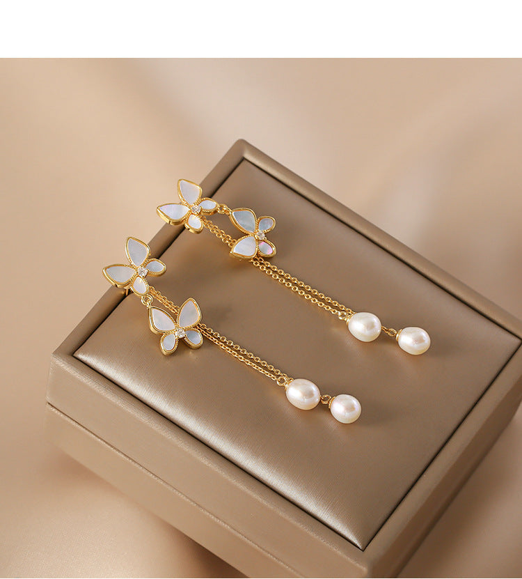 Trendy Sweet Butterfly Tassel Earrings