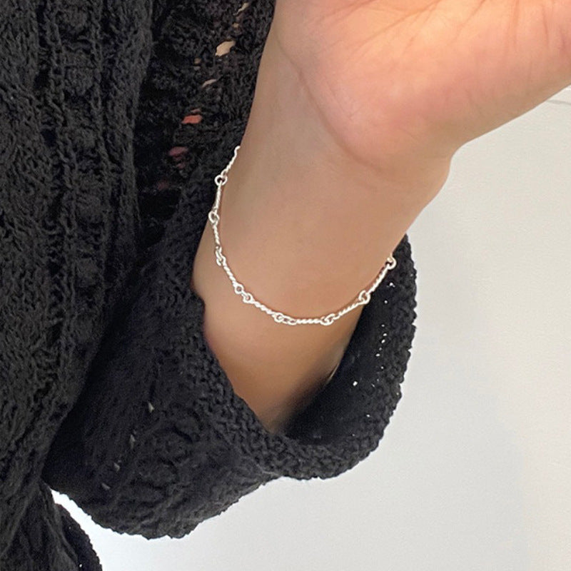 925 Sterling Silver Korean Style Tag Clavicle Chain
