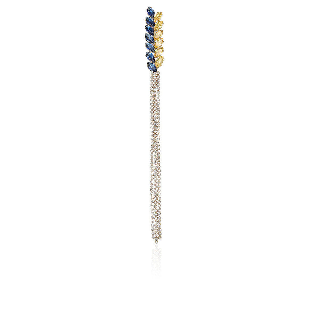 European And American Rhinestone Wheat Chain Brooch