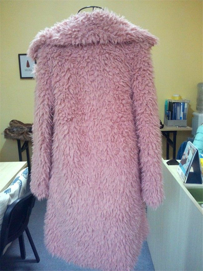 Lamb Wool Long Trench Coat