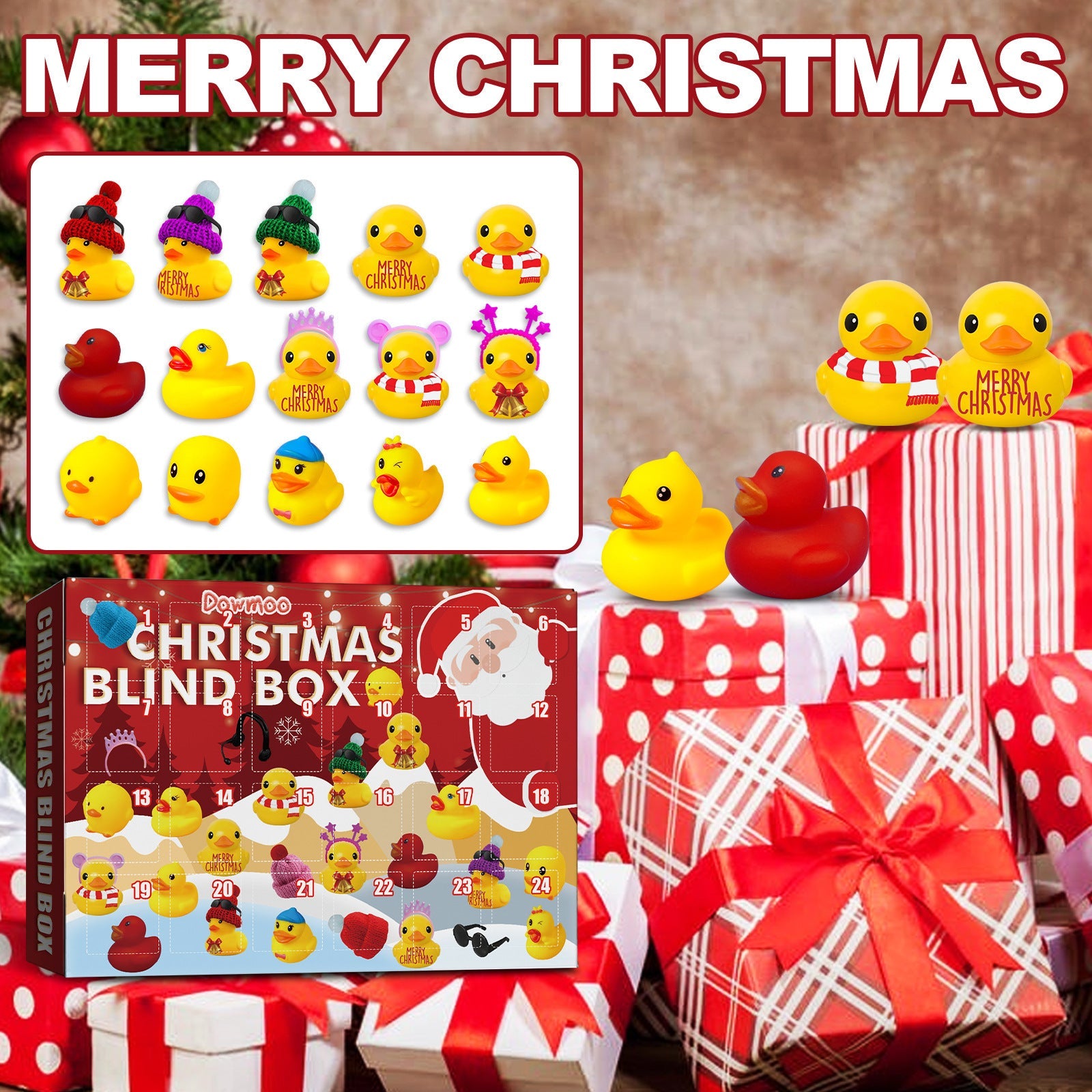 24 Days Christmas Advent Calendar, Ducks Bath Toy