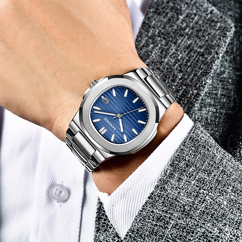 Fashion Steel Belt Calendar Luminous Watch Men