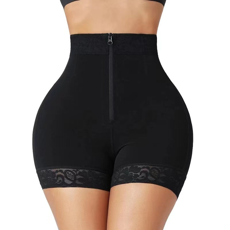 Hip Lifting Abdominal Pants with Zipper