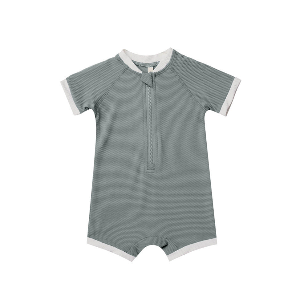 Boys And Girls Baby Short Sleeve Quick-drying Printing One-piece Swimsuit