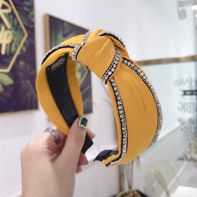 Fabric Diamond Knotted Toothed Headband