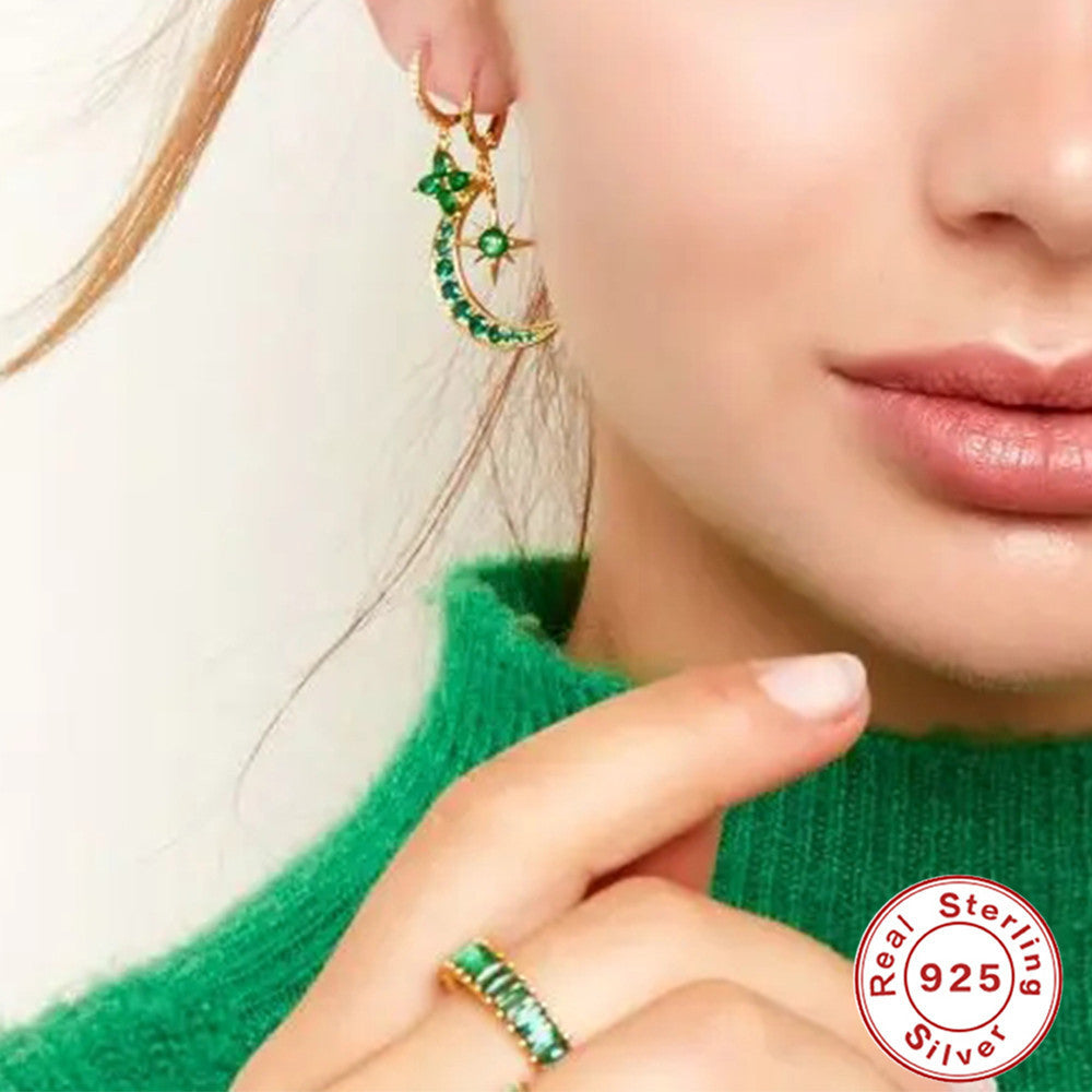 S925 Flowers Water Drop Earrings
