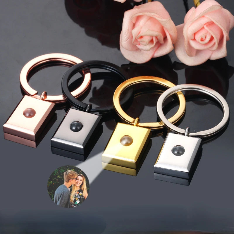 Custom Square Keychain Pendant with Bracelet