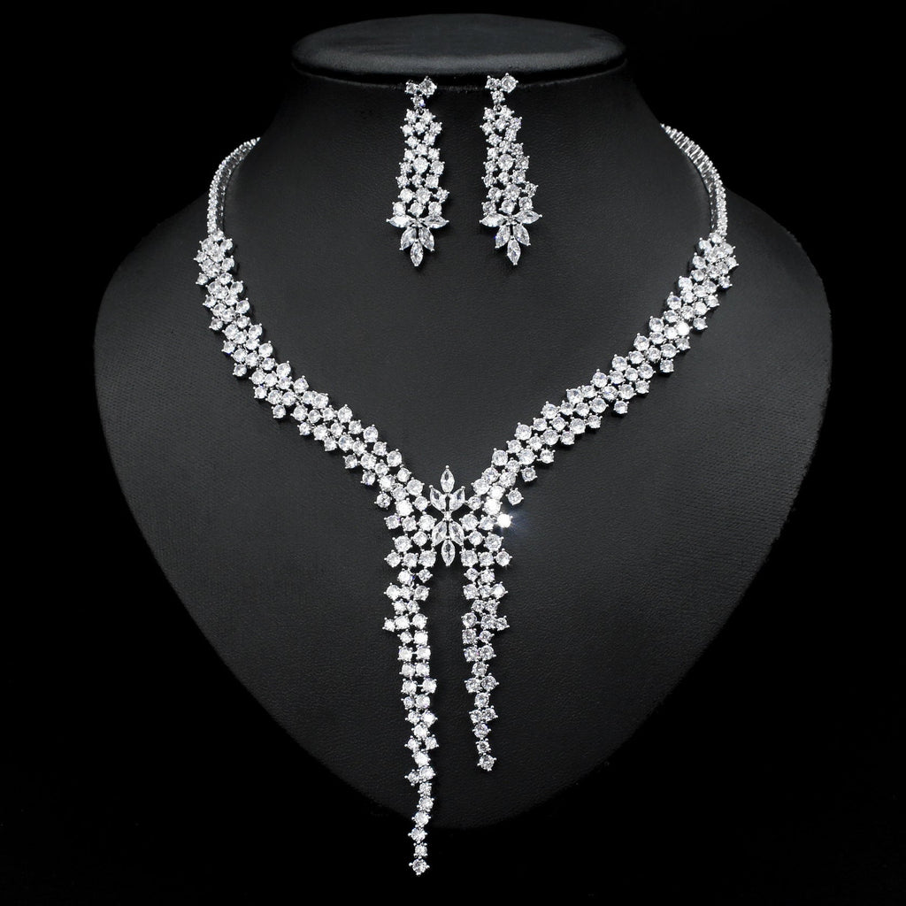 Zircon Earrings and Necklace Set