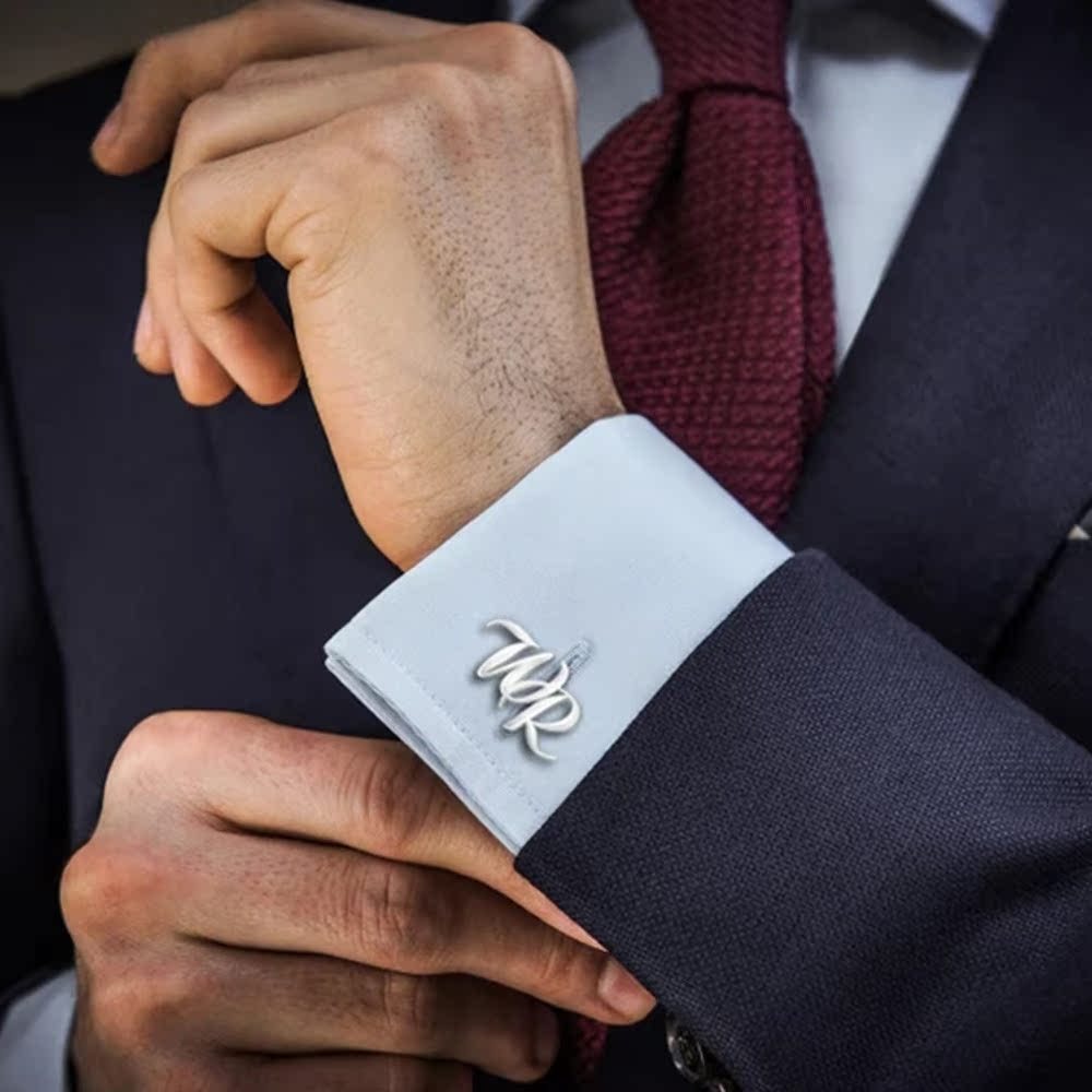 Frosted Name Abbreviation Cufflinks